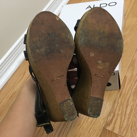 Black Strappy Aldo Wedges - Picture 3 of 3